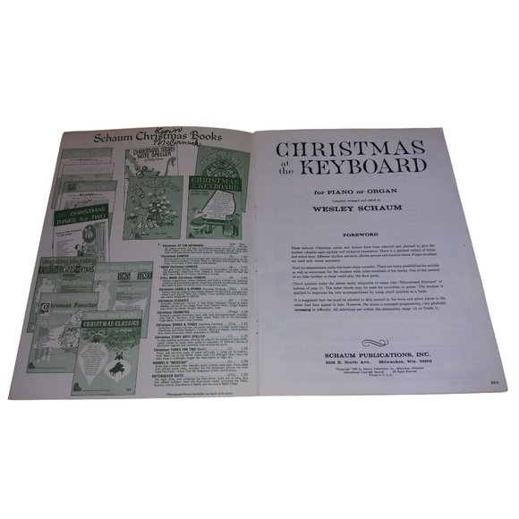 VTG Schaum Christmas at the Keyboard Piano or Organ Sheet Music Book 1962 - Picture 4 of 10